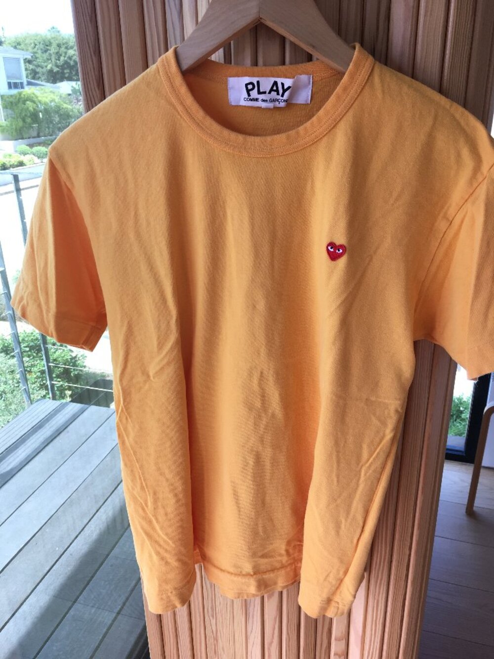 Comme des garcons Play orange yellow t-shirt